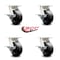 Service Caster 5 Inch Kingpinless Polyolefin Wheel Swivel Caster Set with Brakes SCC-KP30S520-POR-SLB-4 - alternate 5